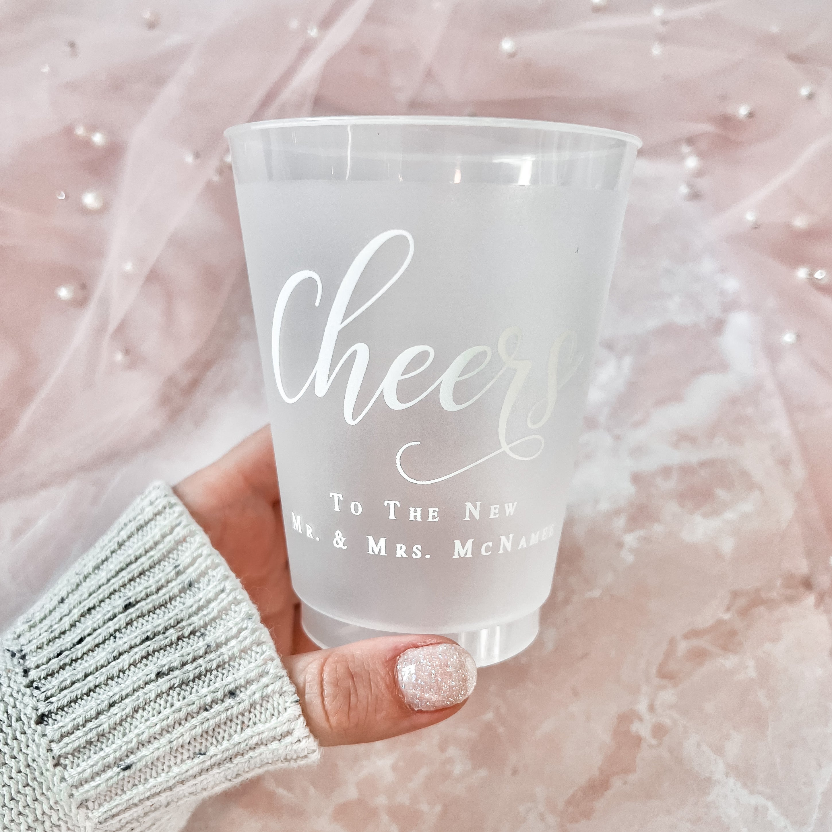 Frosted Plastic Wedding Cups  Rubi and Lib – Rubi and Lib Design
