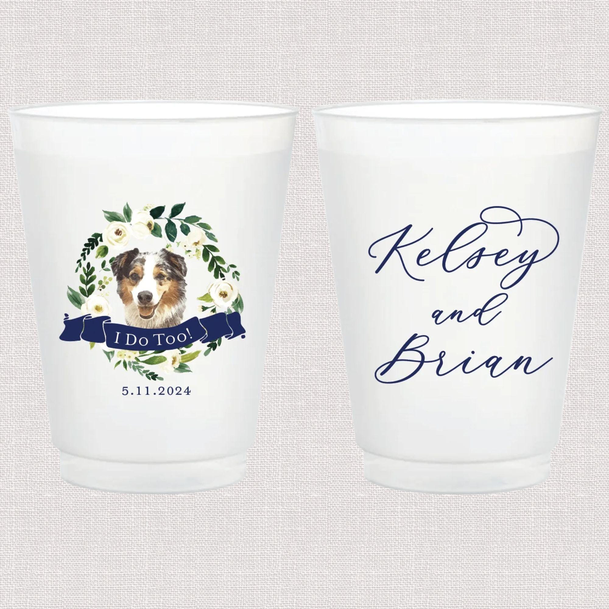 Personalized Dog Wedding Frosted Plastic Cups