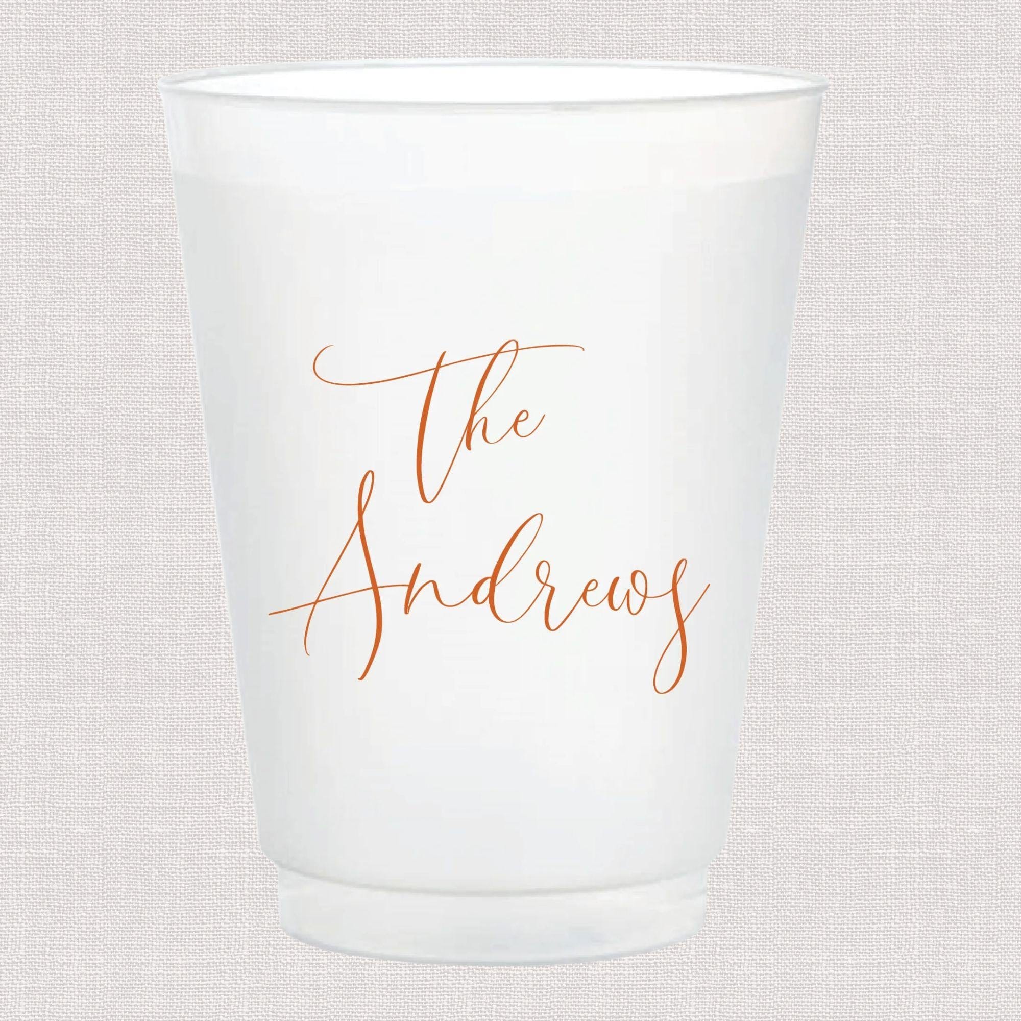Custom Script Last Name Wedding Cups