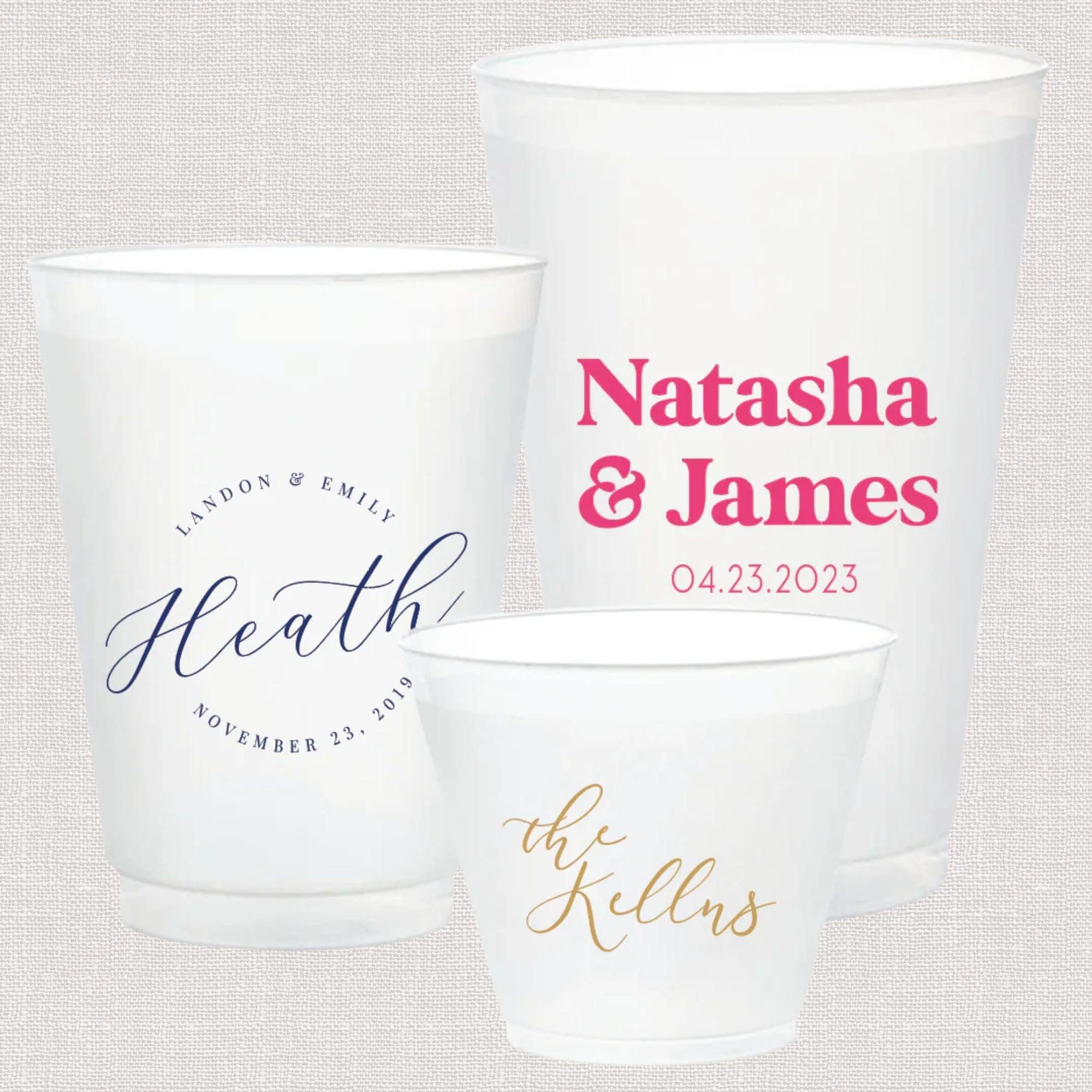 Personalized Wedding Frosted Plastic Cups