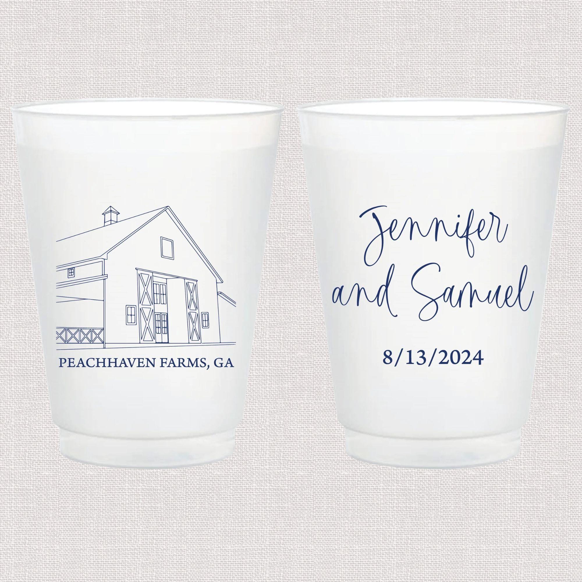Custom Illustrated Venue Frosted Plastic Cups