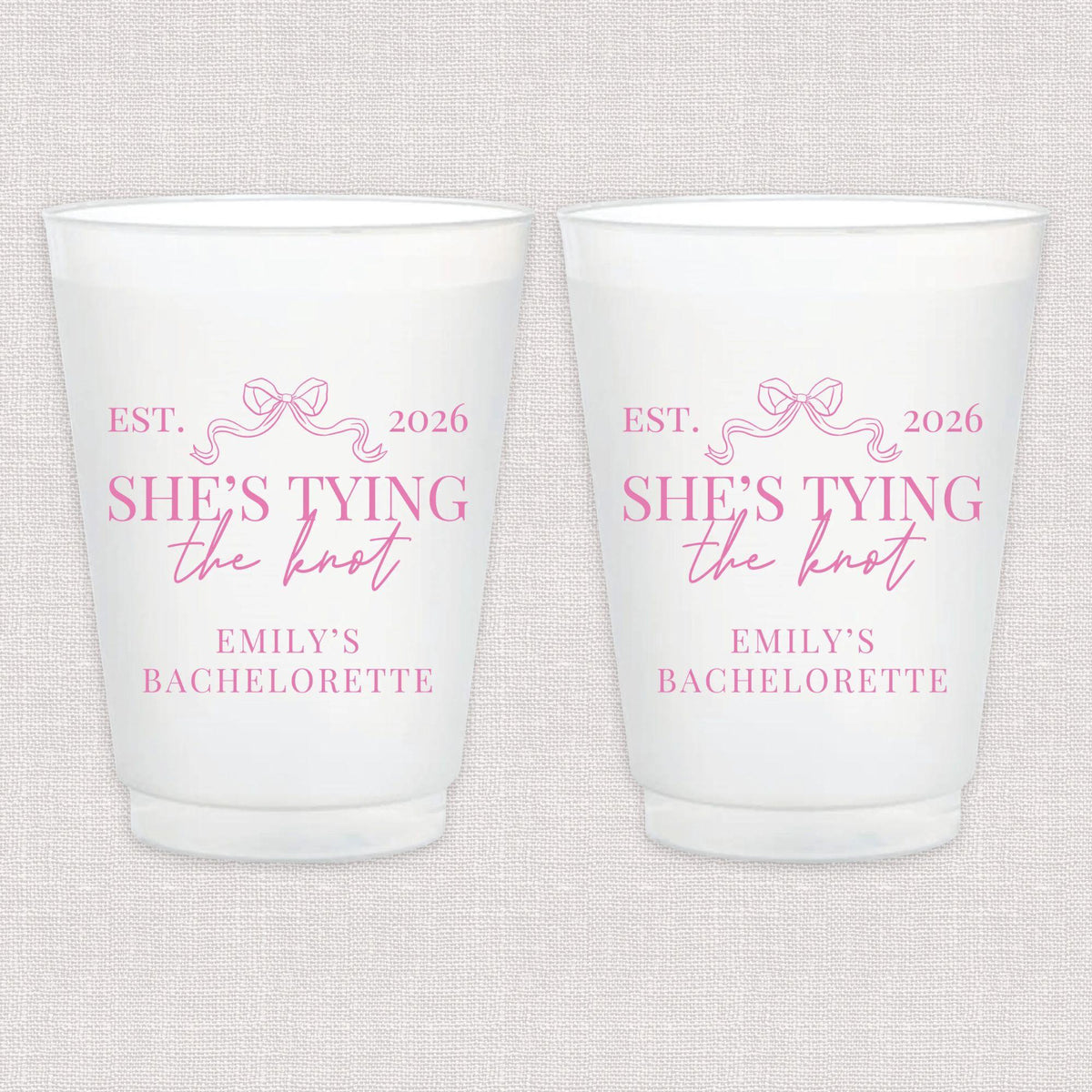 She's Tying The Knot Bach Party Frosted Plastic Cups