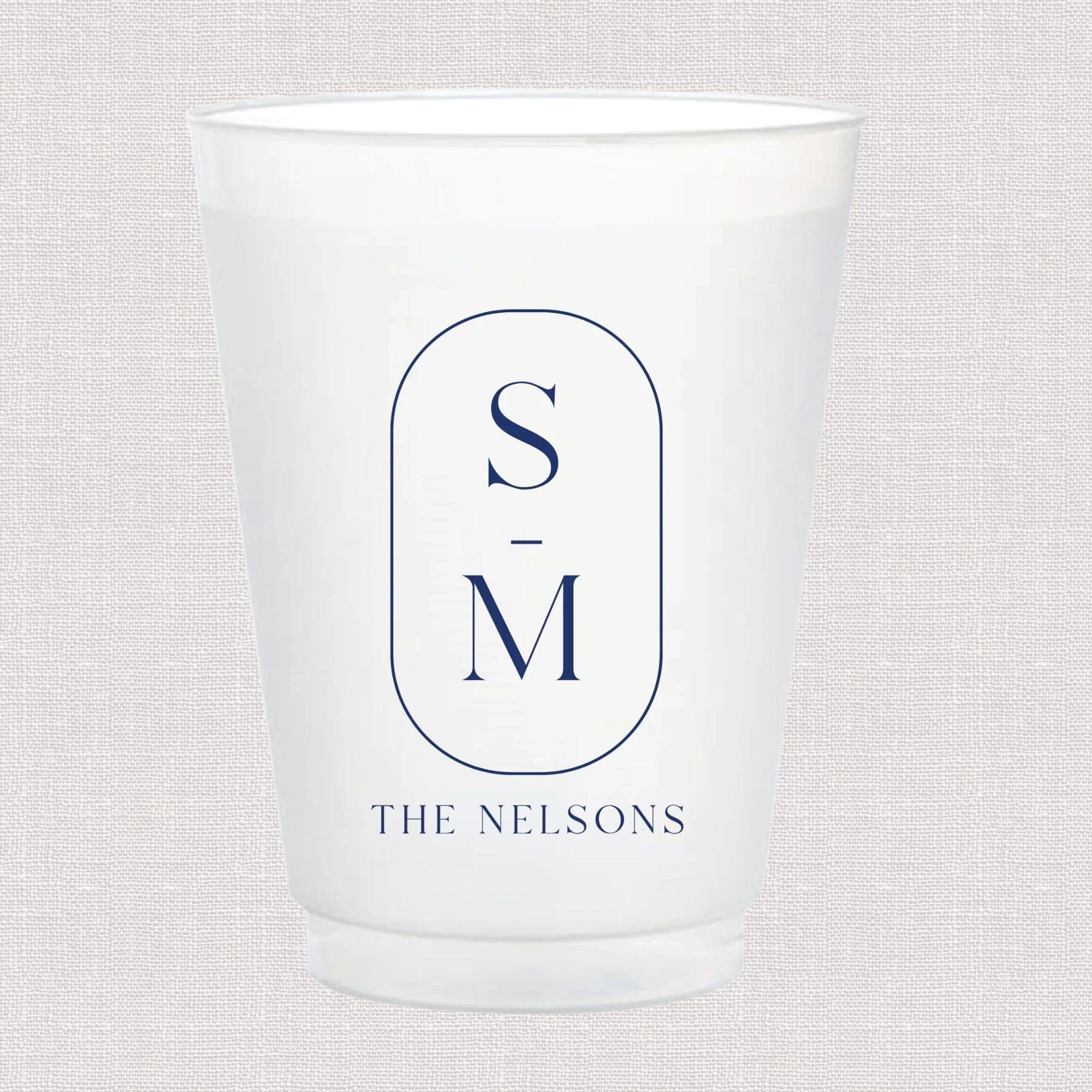 Custom Monogram Frosted Wedding Cups