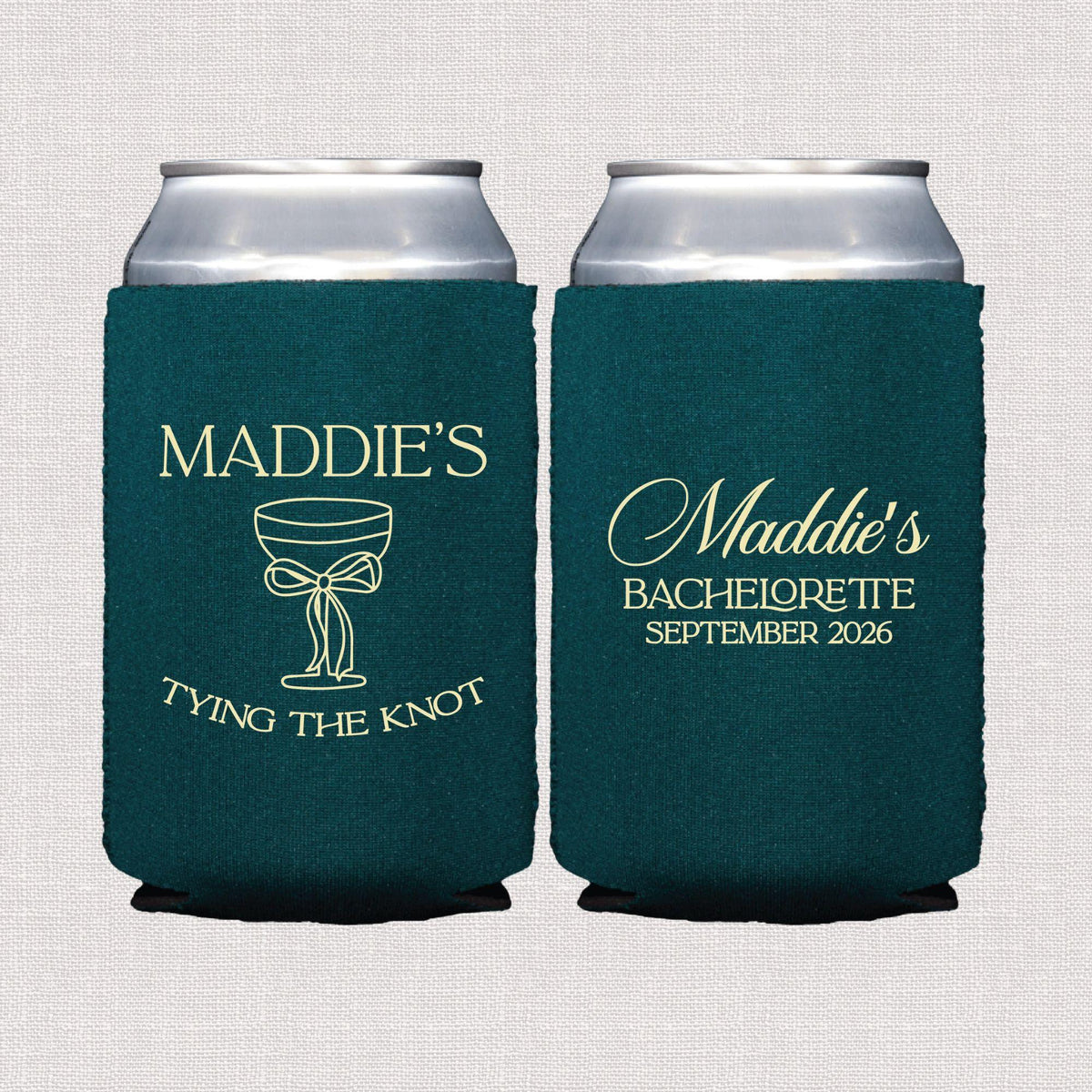 Tying The Knot Personalized Bachelorette Can Cooler