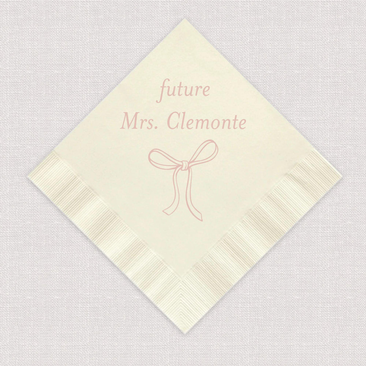 Elegant Bow Personalized Bridal Shower Napkins