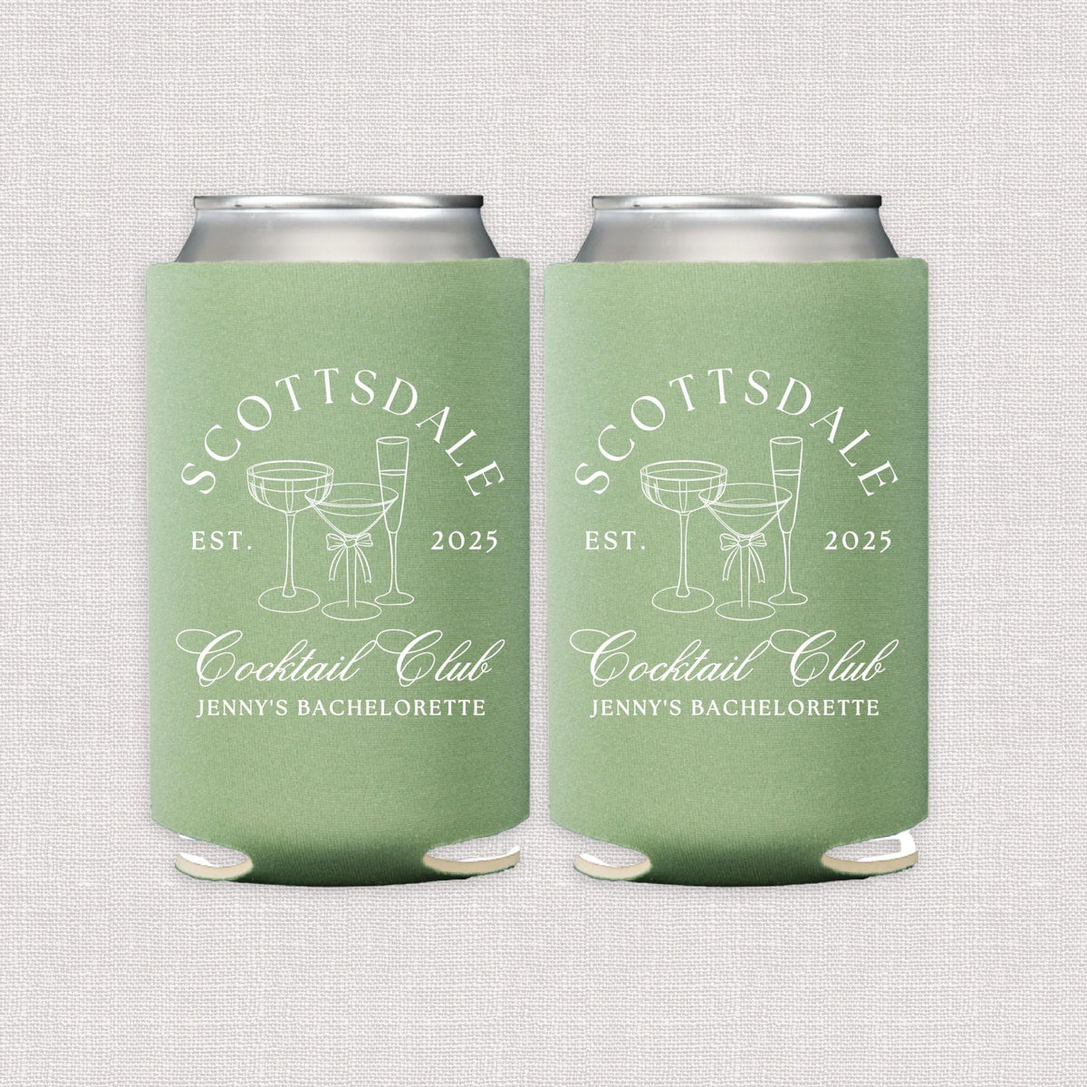 Cocktail Club Personalized Bachelorette Can Cooler