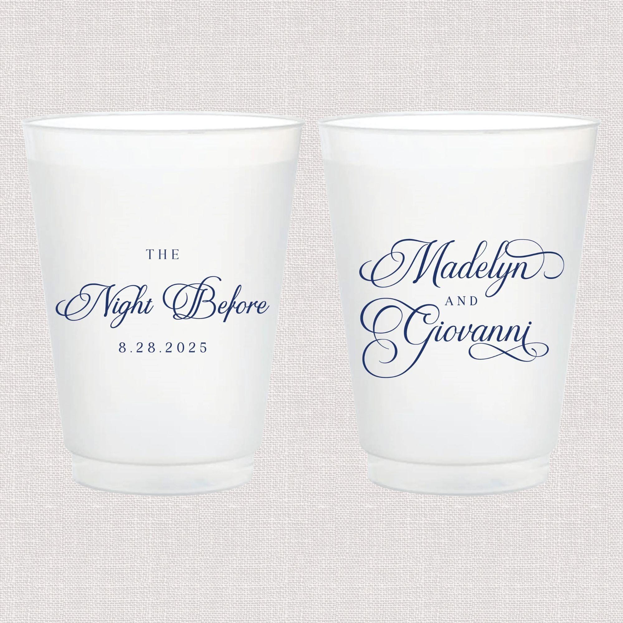 Elegant Night Before Wedding Rehearsal Frosted Cups