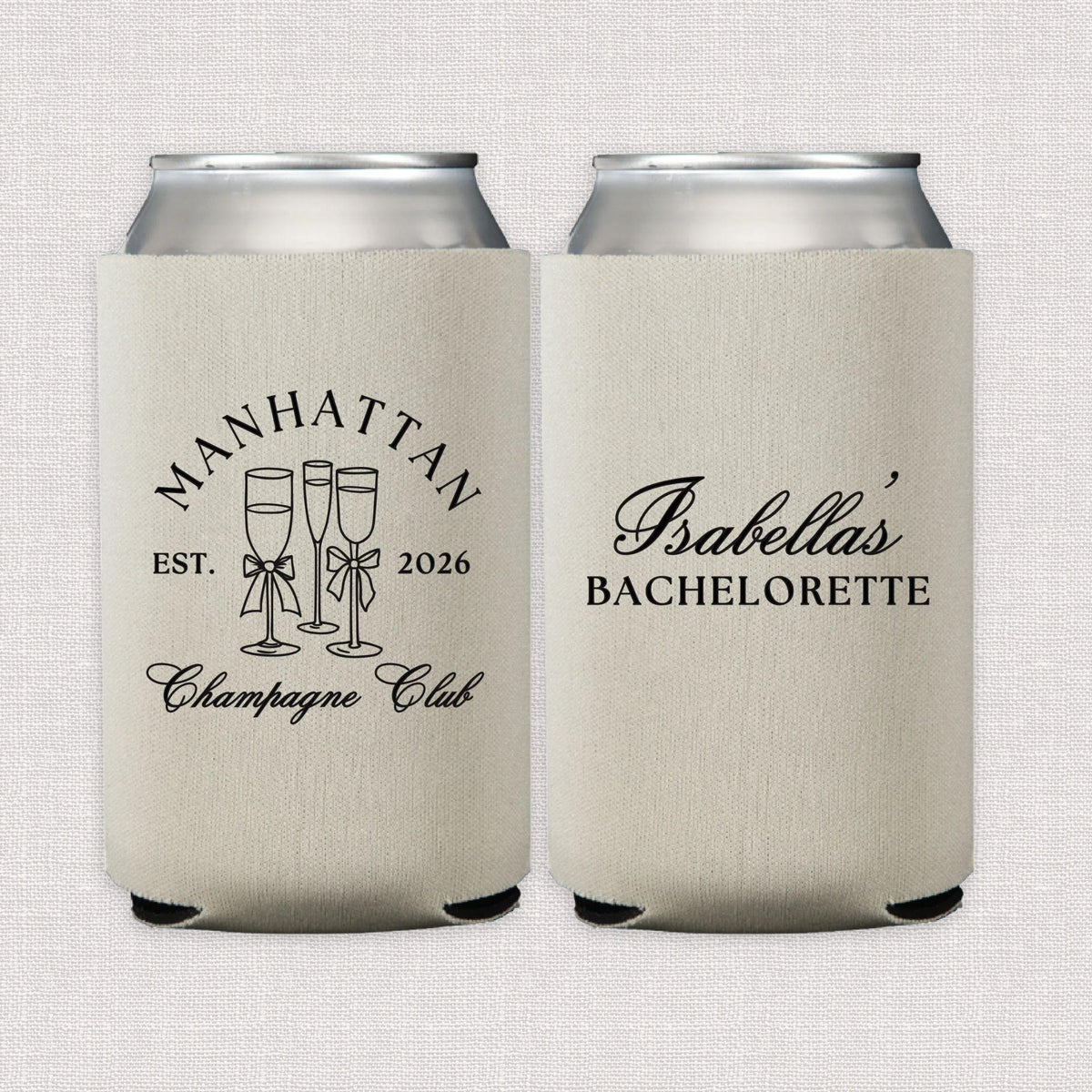 Champagne Club Personalized Bachelorette Can Cooler
