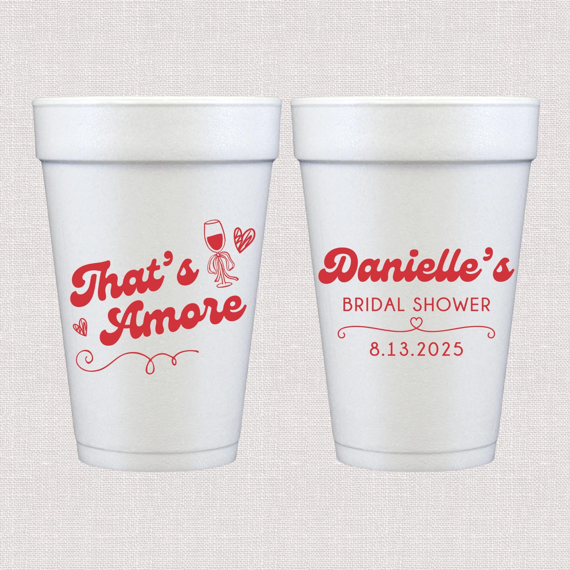 That's Amore Bridal Shower Foam Cups