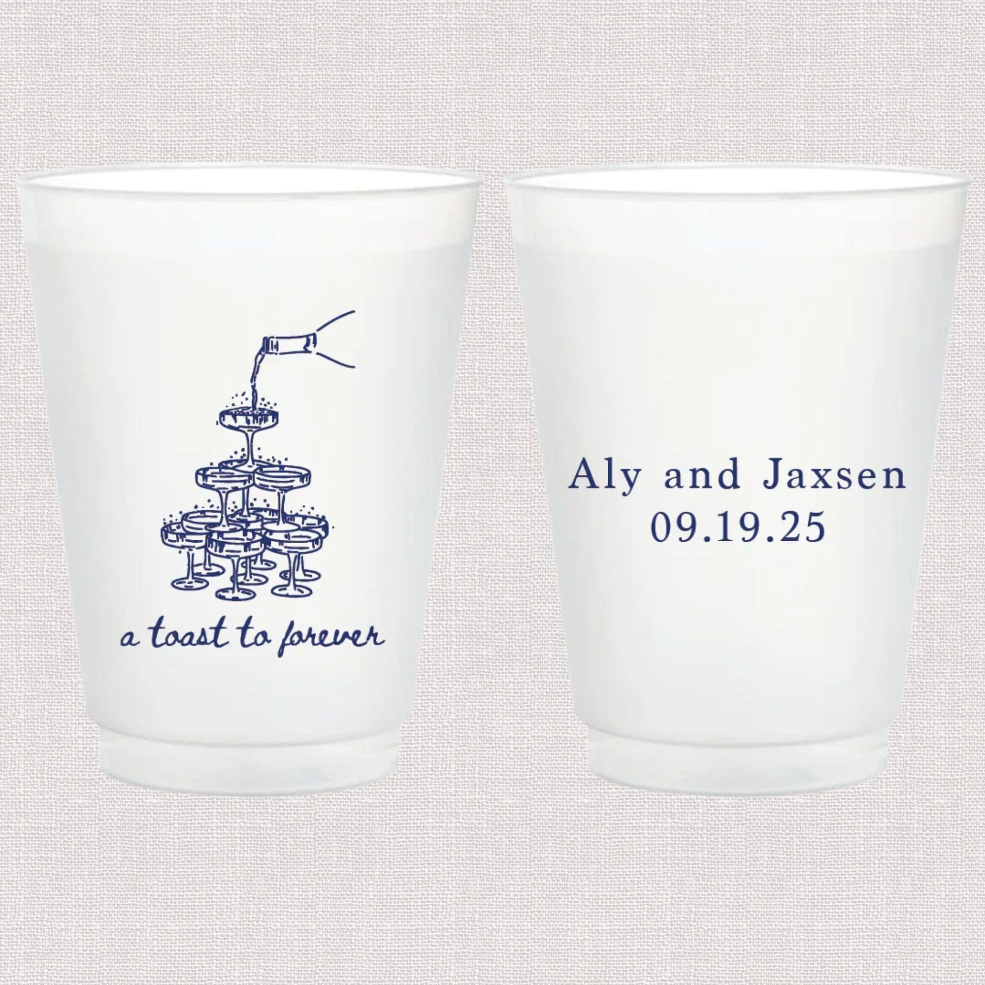 A Toast to Forever Wedding Frosted Plastic Cups