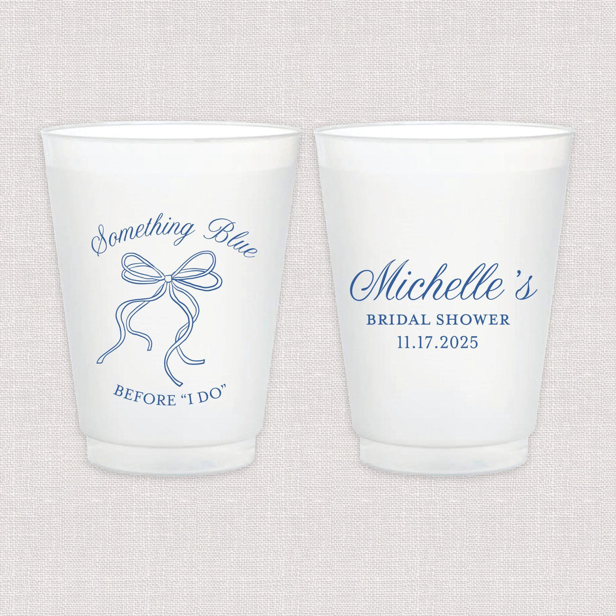 Something Blue Before I Do Bridal Shower Frosted Plastic Cups
