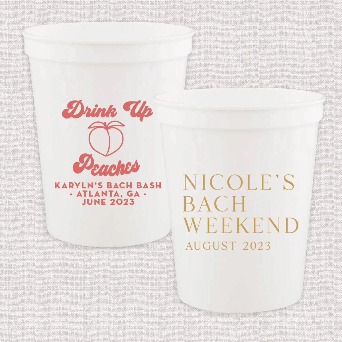 Personalized Bachelorette Stadium Cups
