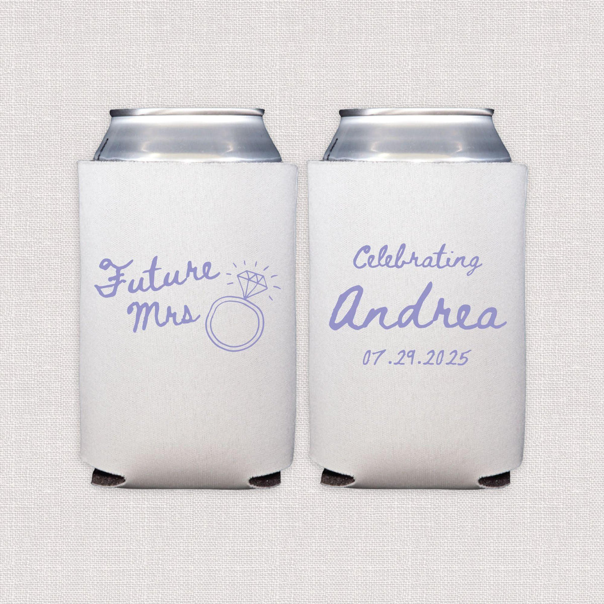 Future Mrs Personalized Bridal Shower Can Coolers