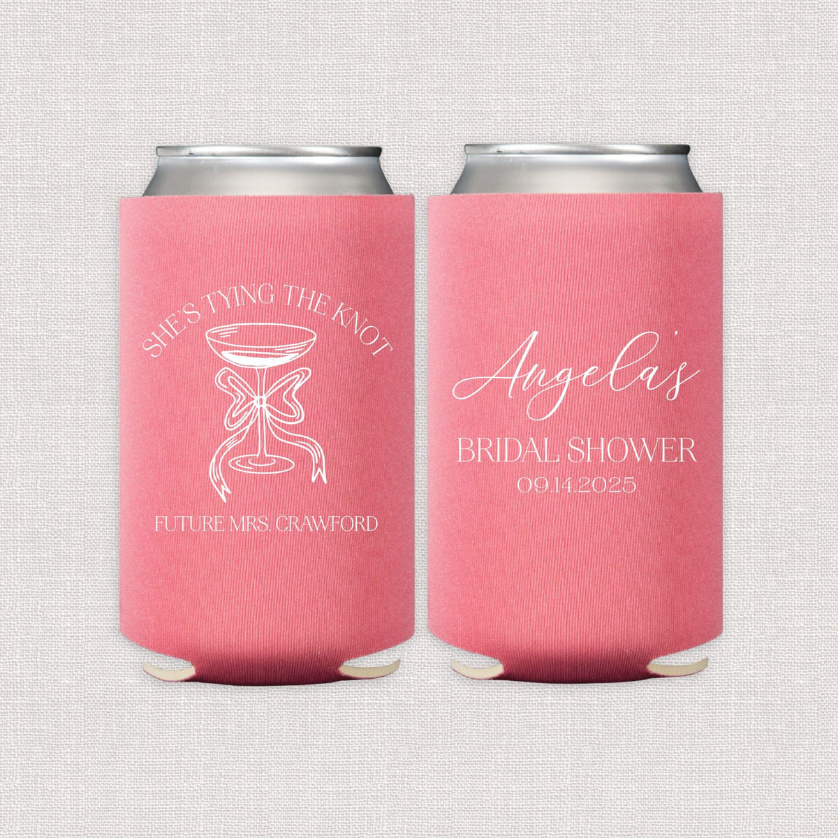 She's Tying The Knot Bridal Shower Can Coolers