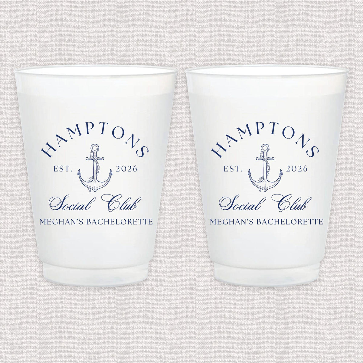 Social Club Bachelorette Frosted Plastic Cups
