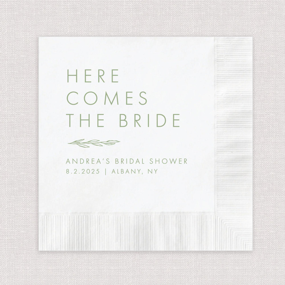 Here Comes The Bride Floral Bridal Shower Napkins