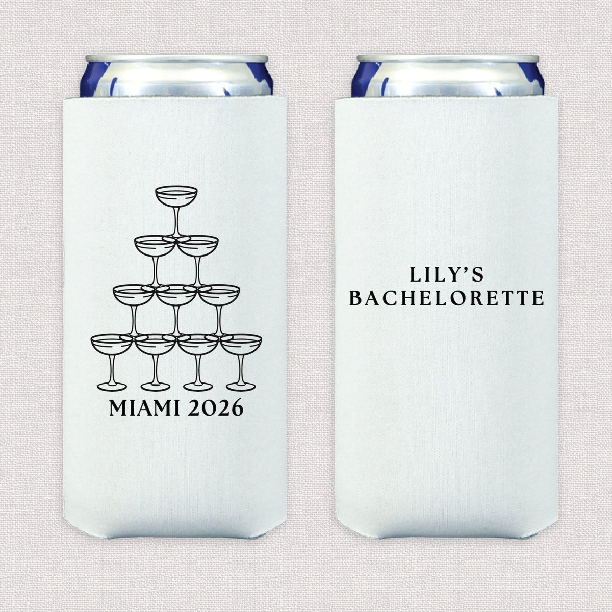 Champagne Tower Bachelorette Slim Can Cooler