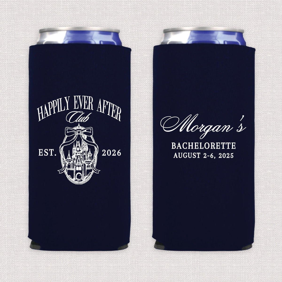 Happily Ever After Bachelorette Personalized Slim Can Cooler