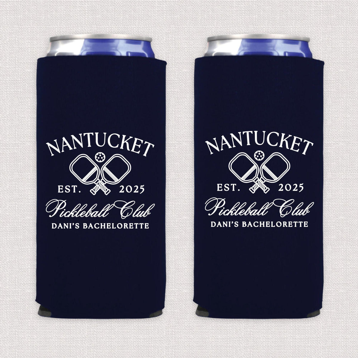 Pickleball Club Bachelorette Slim Can Cooler