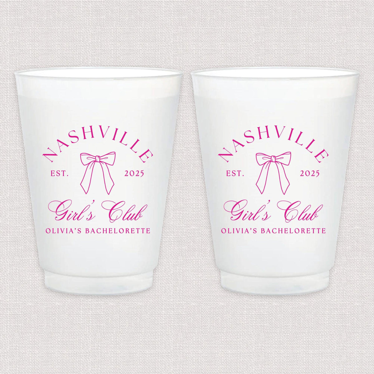 Girl's Club Bachelorette Frosted Plastic Cups