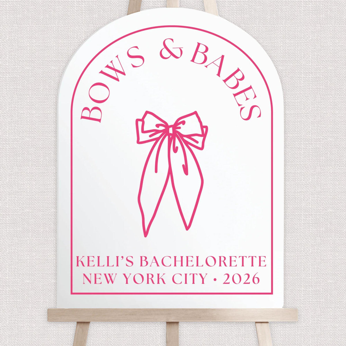 Bows & Babes Acrylic Bachelorette Sign