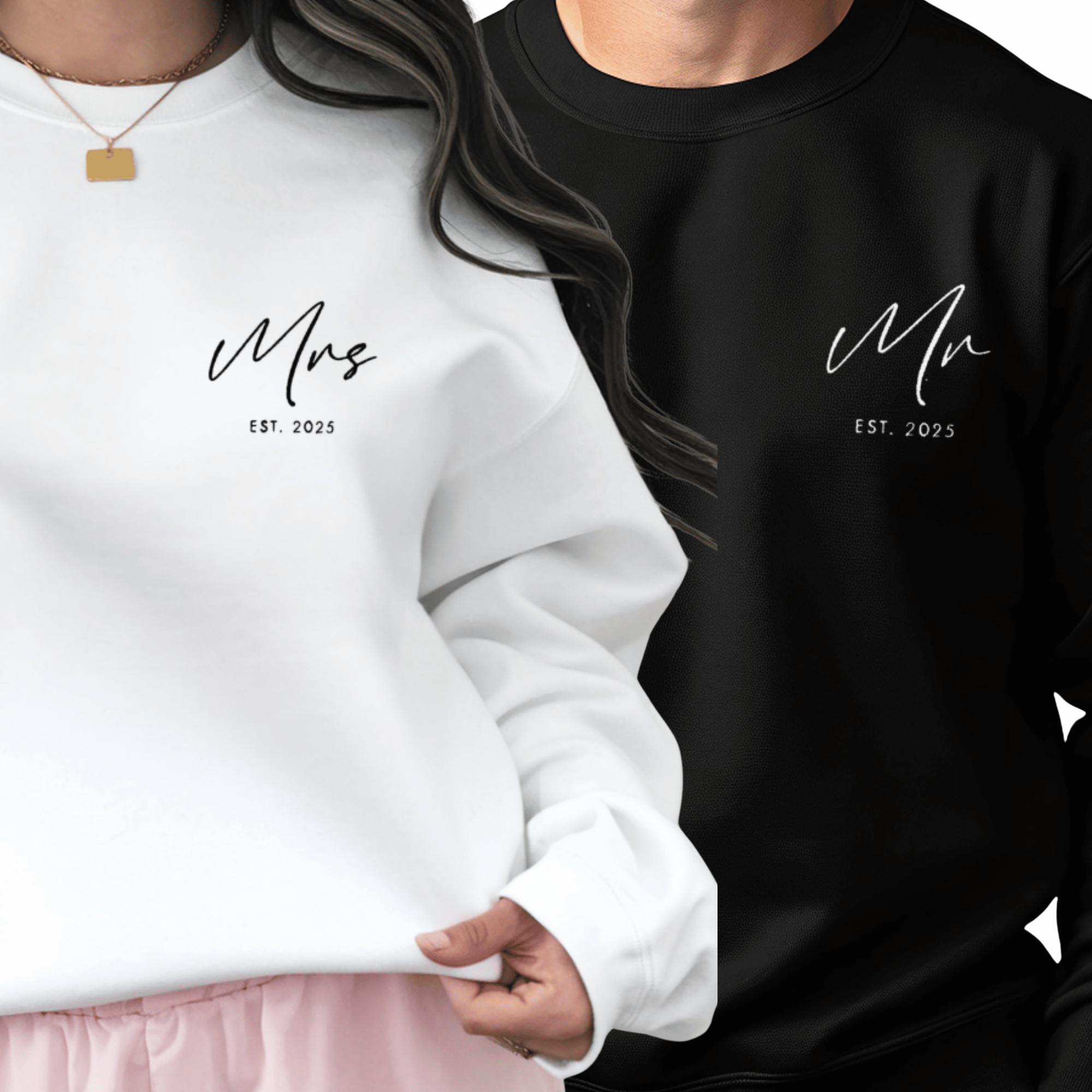 Mr & Mrs Embroidered Sweatshirt Gift Set
