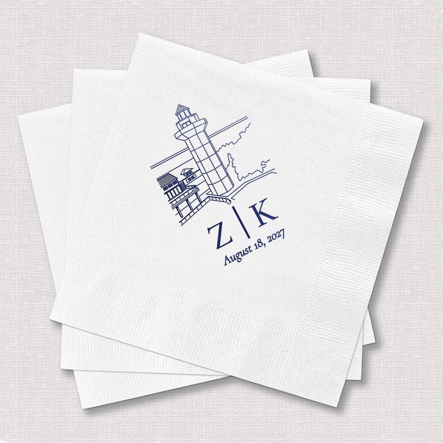 Venue Initials Bundle Cocktail Napkins and Shatterproof Cups Cocktail Napkin Styled Photo – Rubi and Lib
