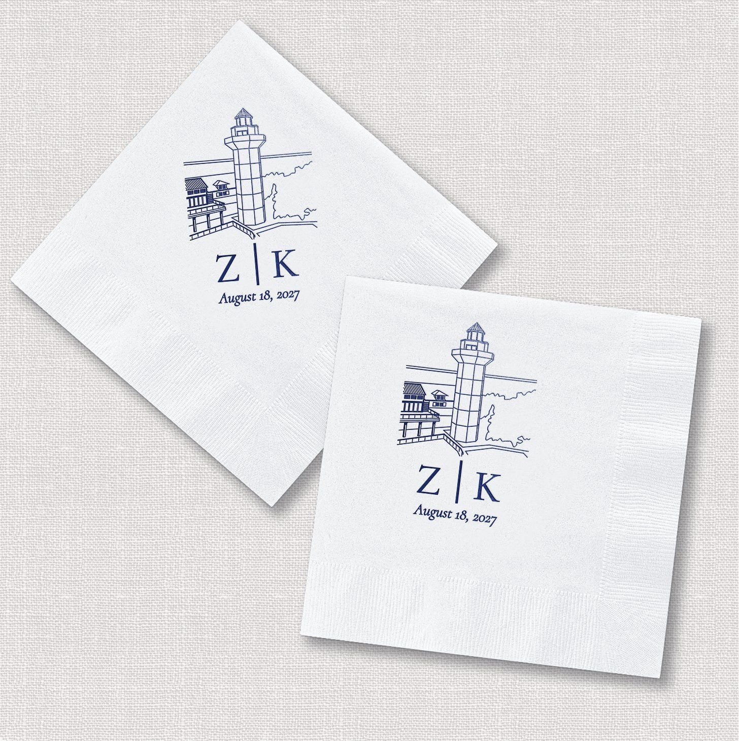 Venue Initials Bundle Cocktail Napkins and Shatterproof Cups Square and Diamond Design – Rubi and Lib