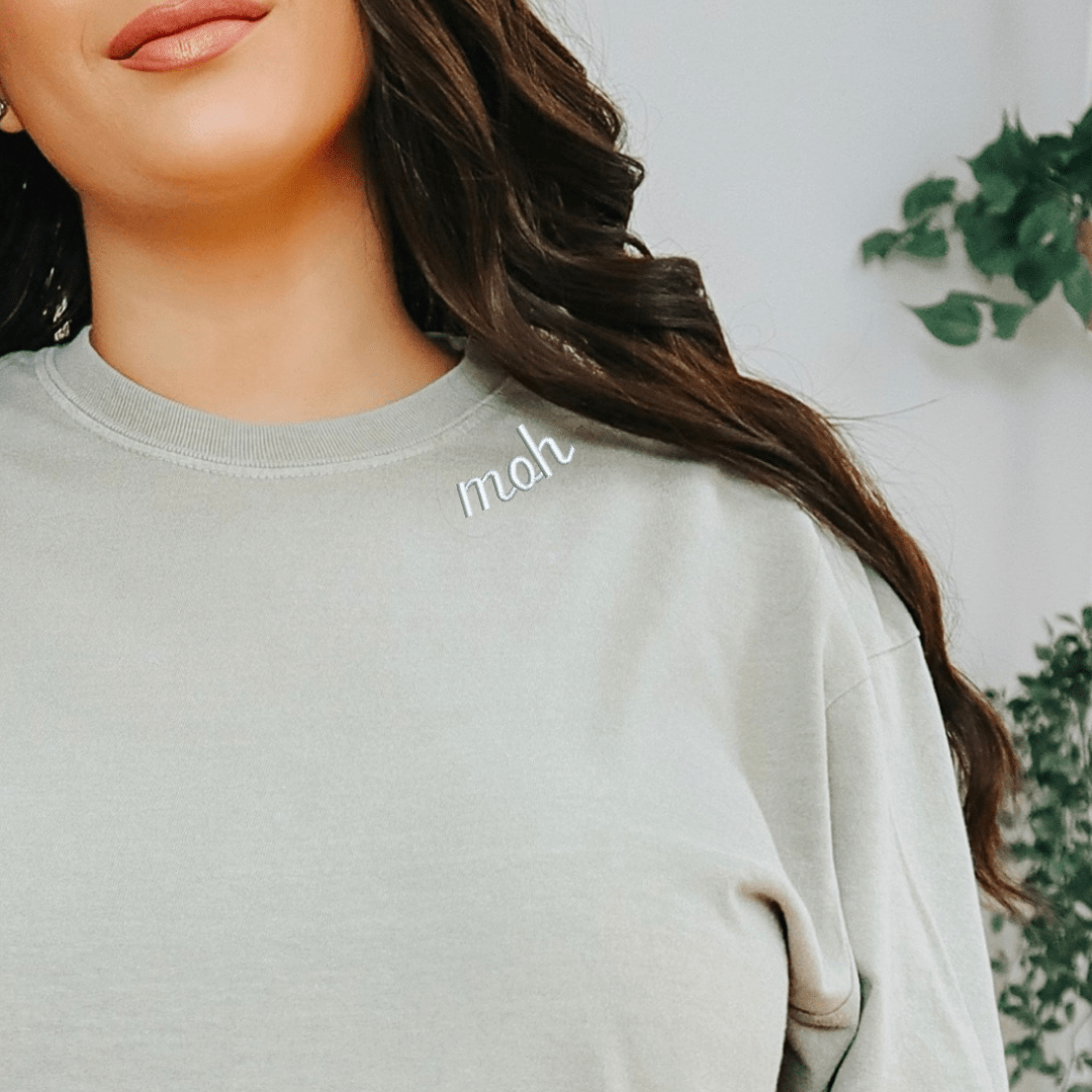 Wedding Party Custom Embroidered Neckline T-shirt - Embroidery - Tshirt