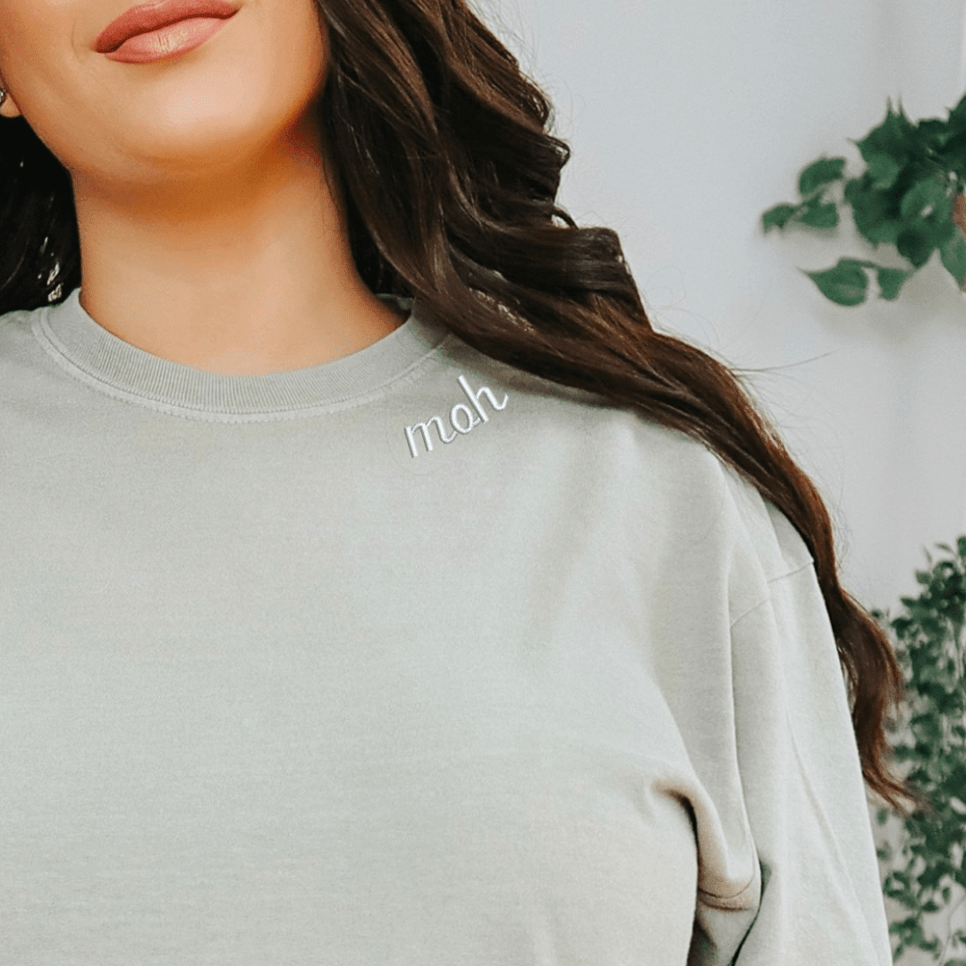 Wedding Party Custom Embroidered Neckline T-shirt - Embroidery - Tshirt