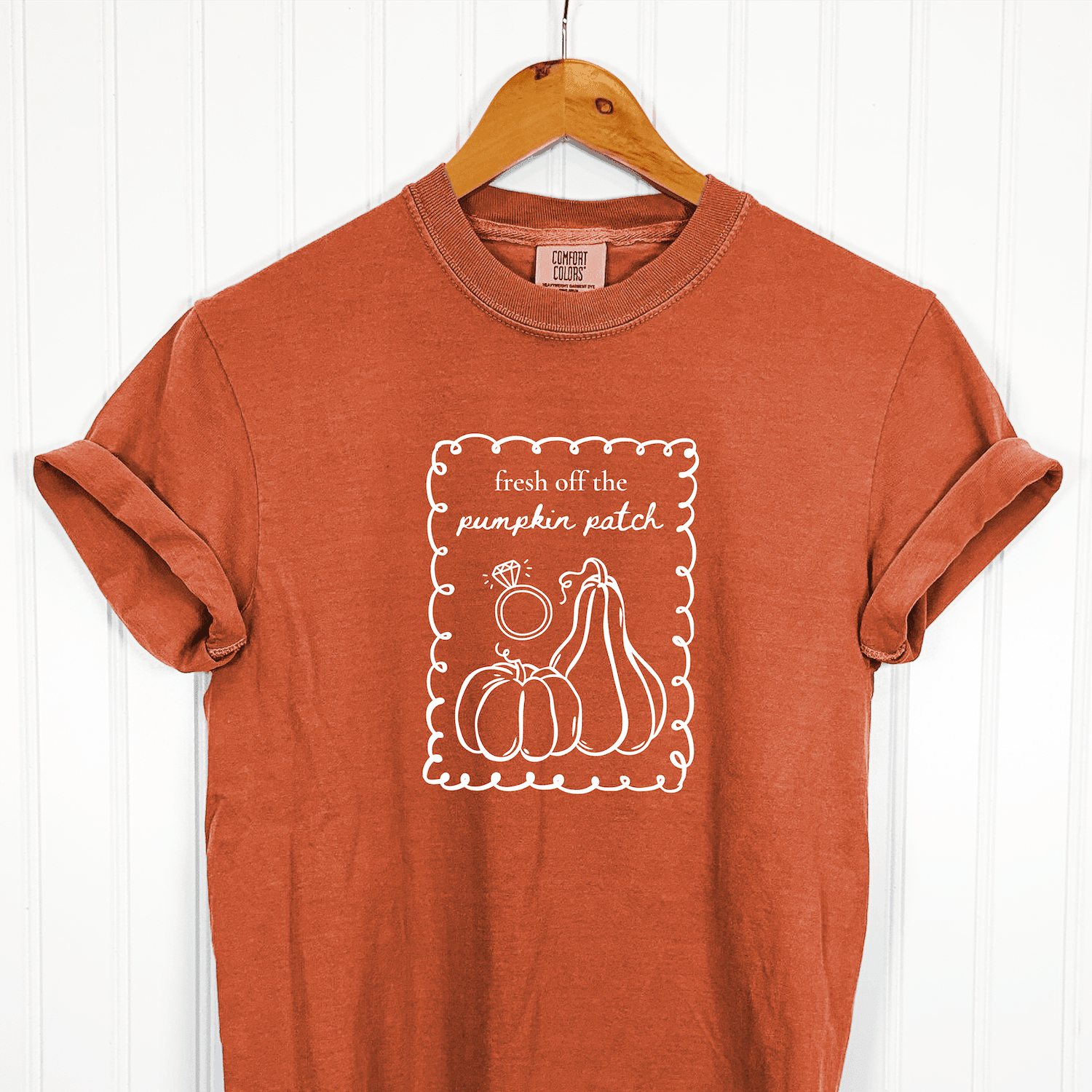 Fresh Off The Pumpkin Patch T-Shirt Pumpkin Ring Design Rust – Rubi and Lib