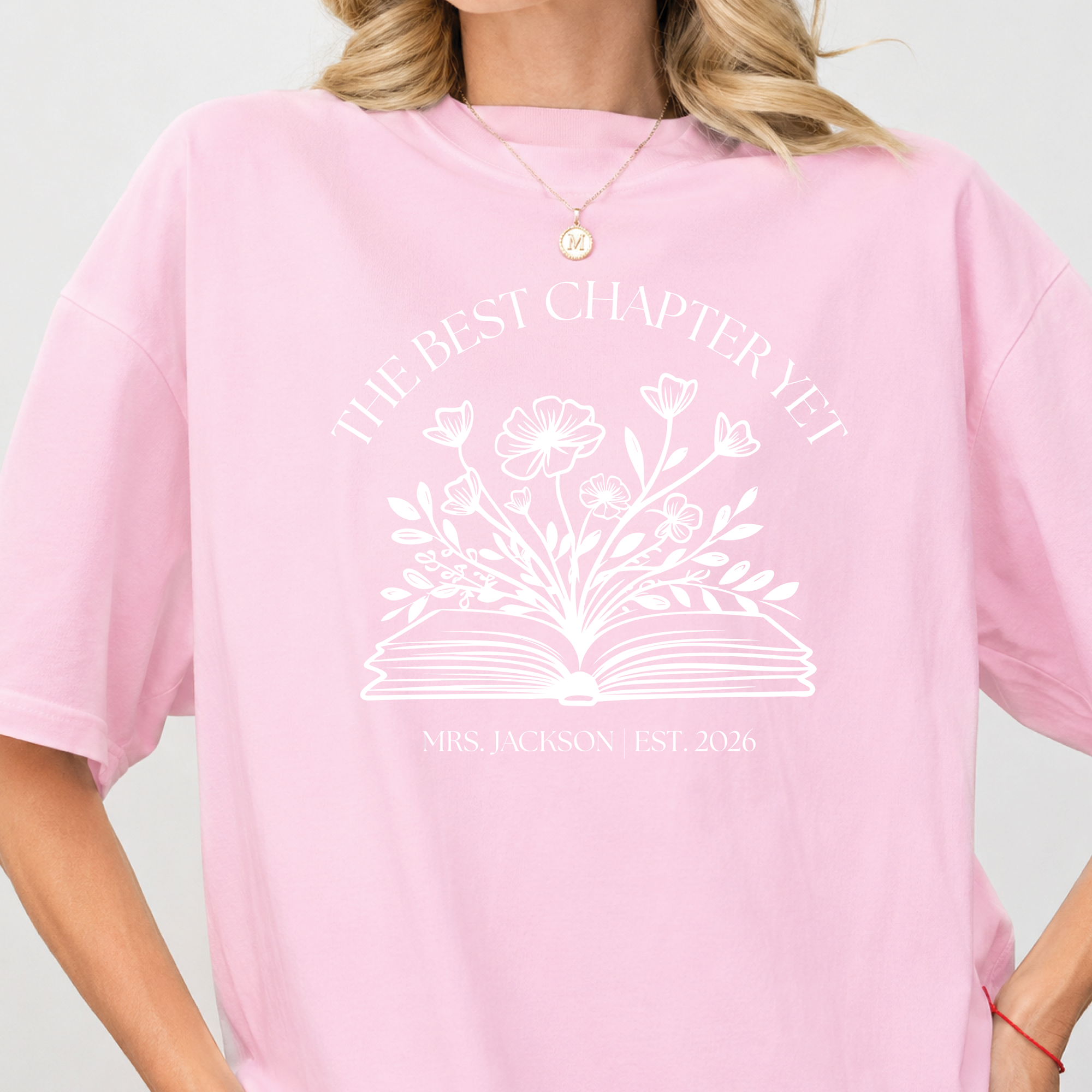 Bride-to-Be T-Shirt Club The Best Chapter Yet Design Pink – Rubi and Lib