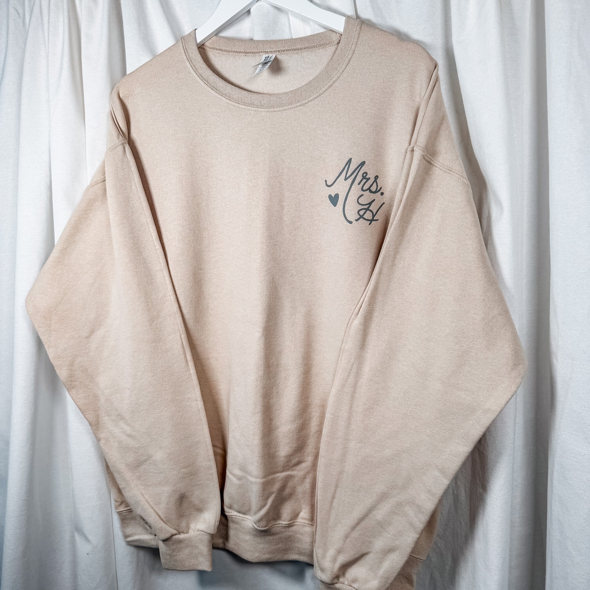 Cozy personalized Mrs. sweatshirt for the bride to be