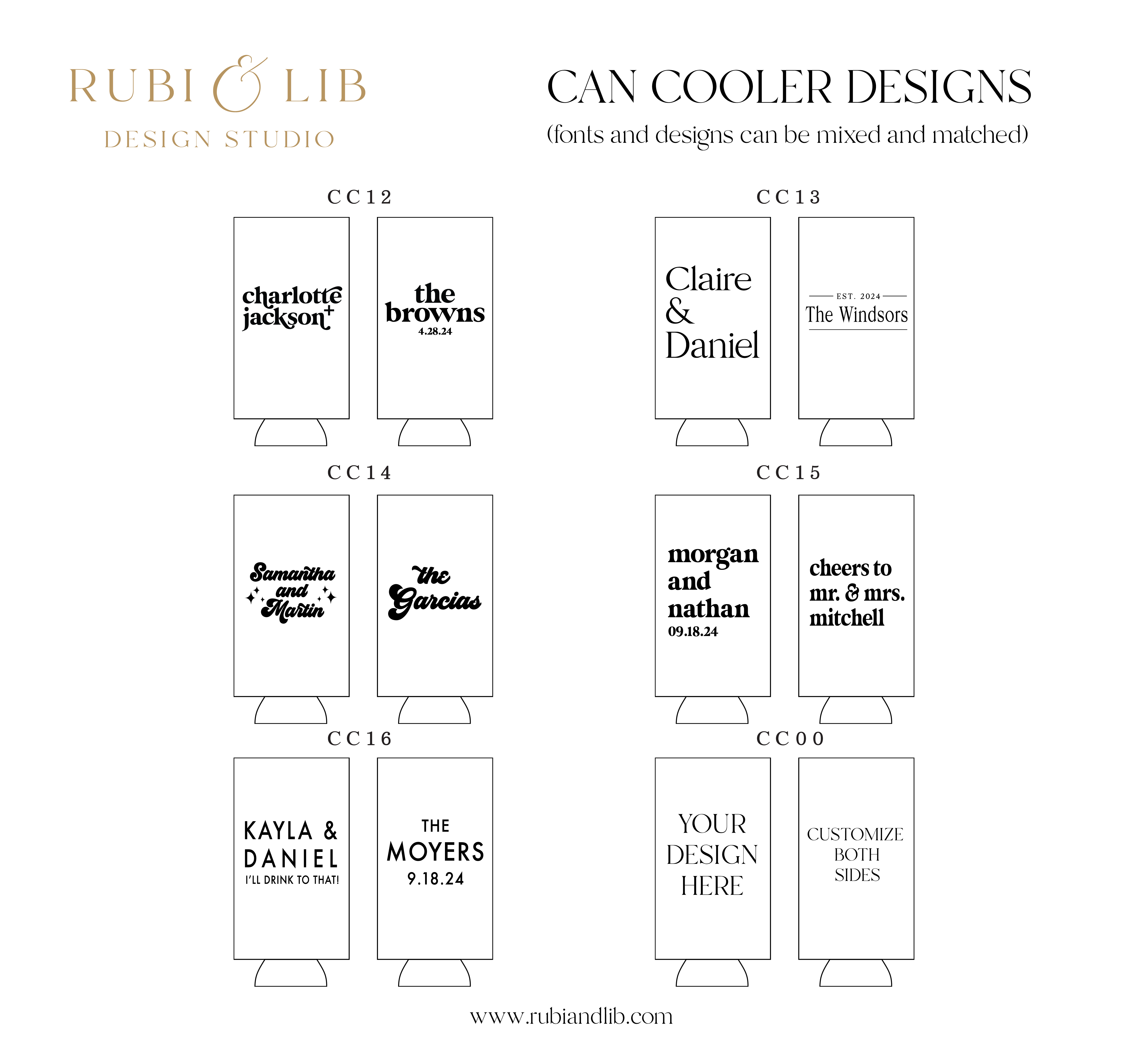 Block Font Slim Can Coolers - Can Cooler - Slim