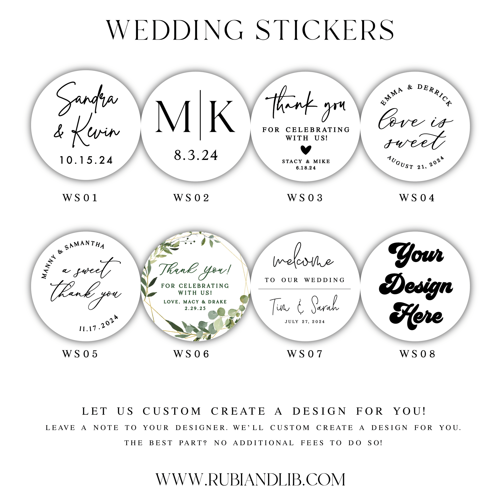 Custom Wedding Stickers -