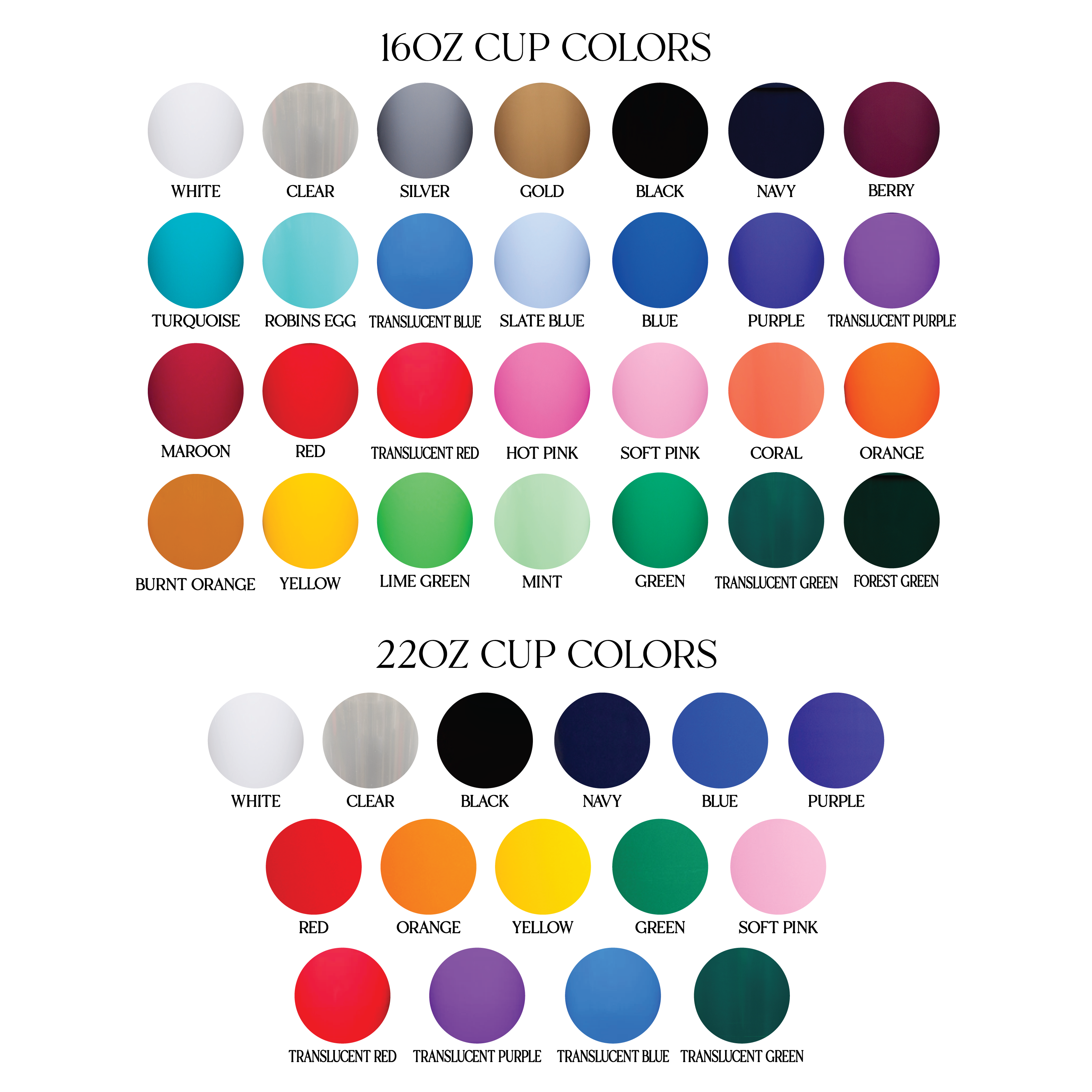 Stadium Cup Color Chart