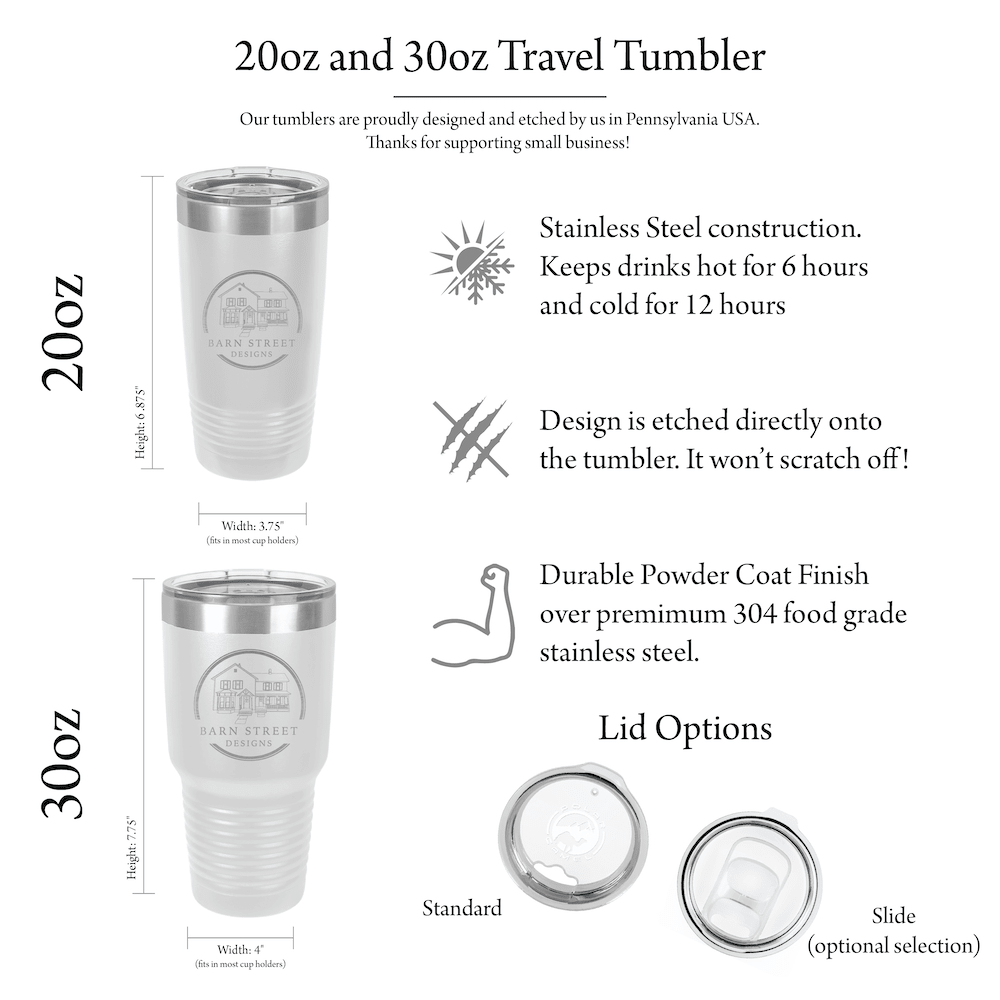 Custom Pet Portrait Tumbler - Laser Engraved Travel Cup