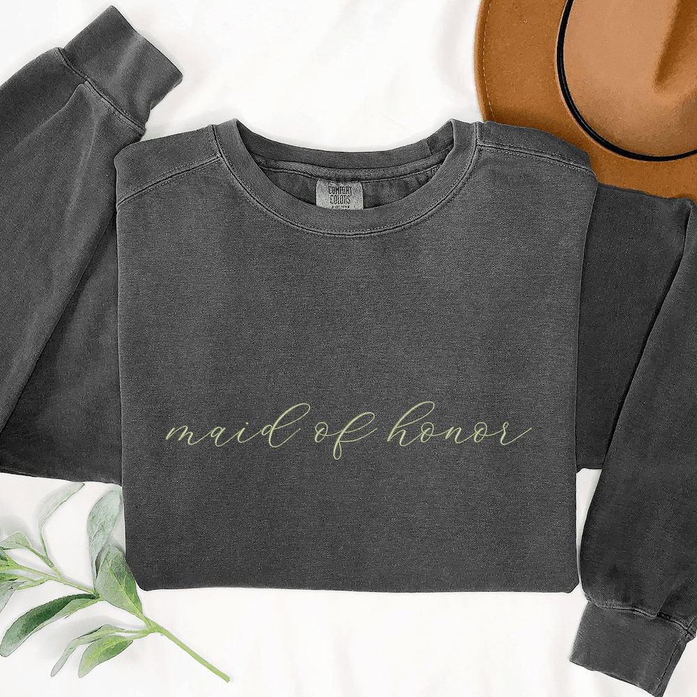 Bridal Party Embroidered Comfort Colors Sweatshirt - Sweatshirt - Embroidery