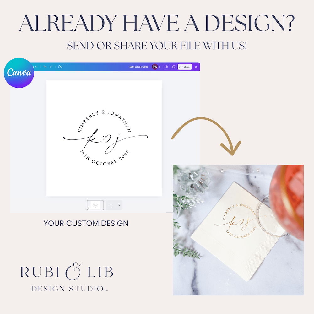 Design Your Own Napkins - Foil Stamped