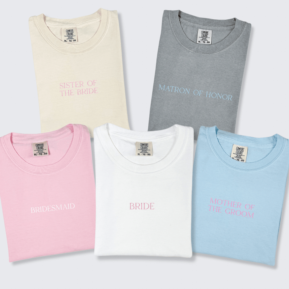 Bridal Party Embroidered T-Shirt - Embroidery - Tshirt