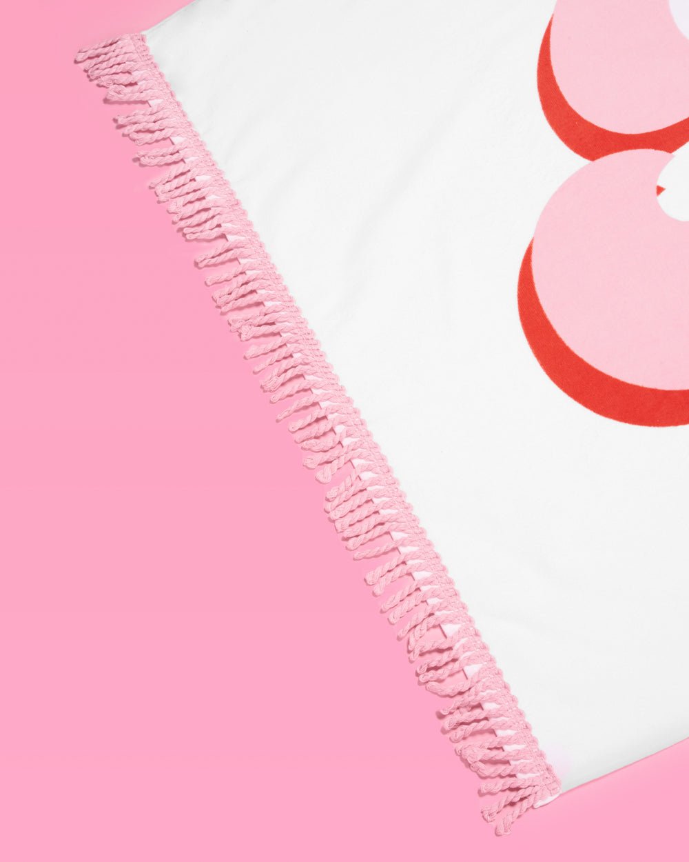 Fringe cotton Bride beach towel — back view