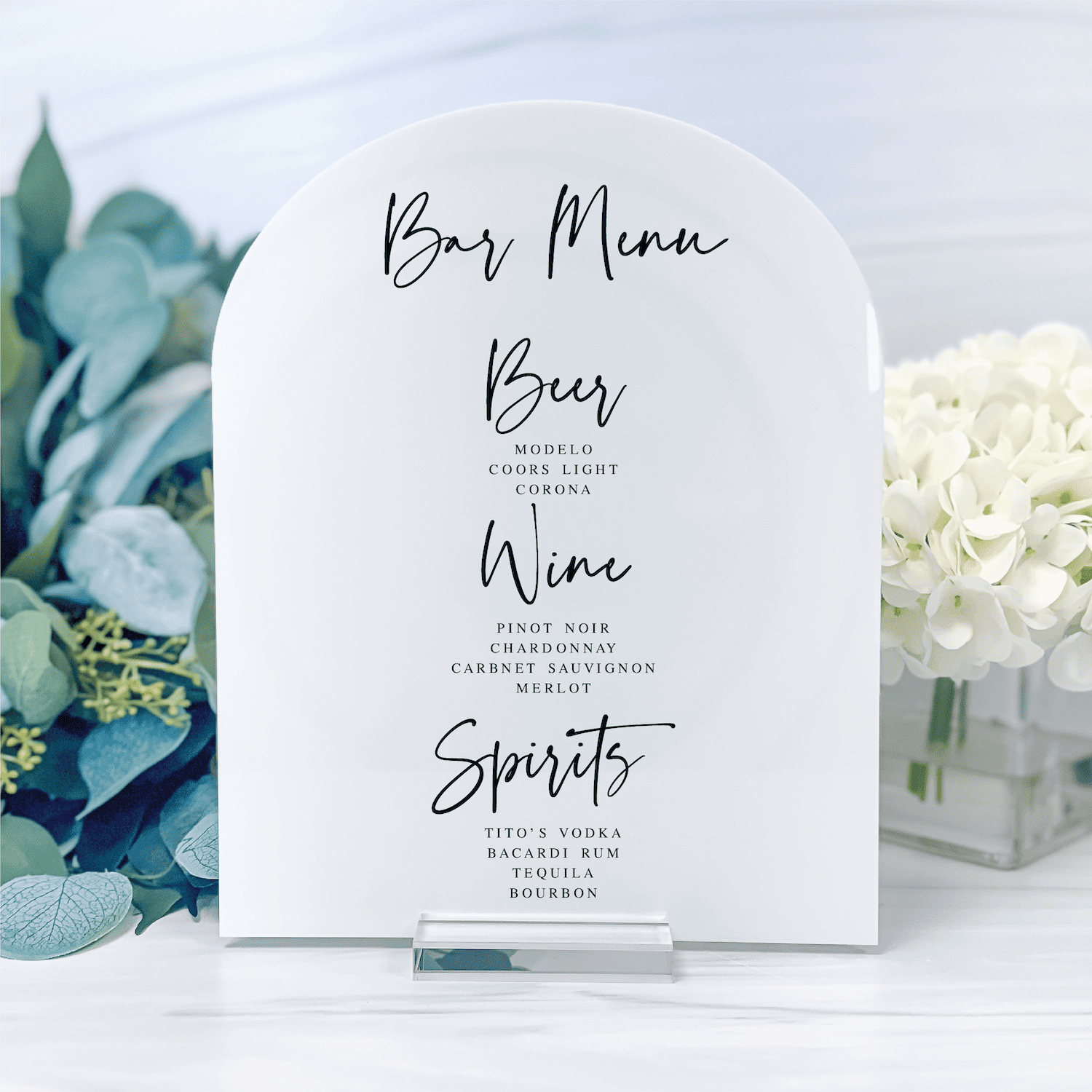 Bar Menu Wedding Sign