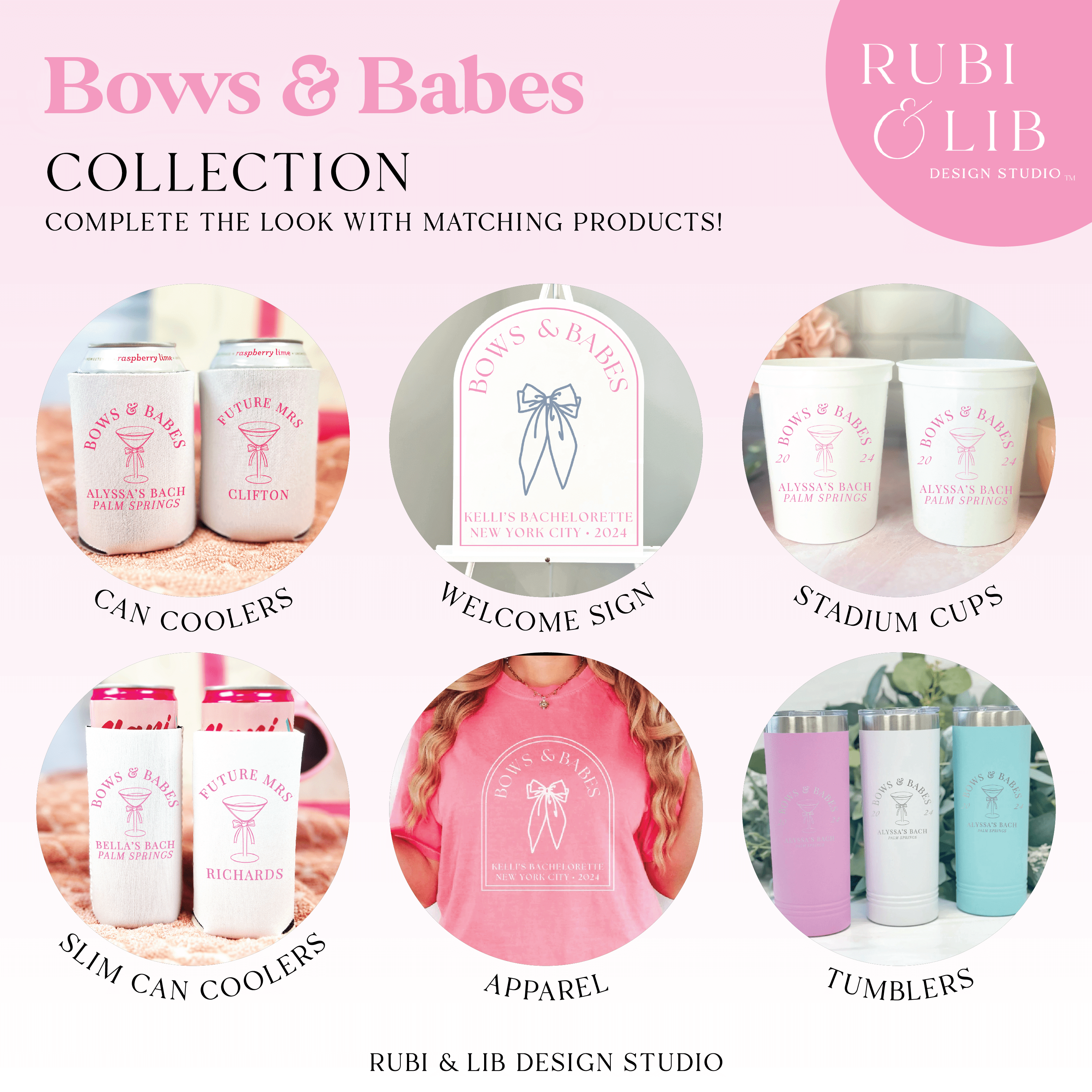 Custom Bows & Babes Bachelorette Stadium Cups - Cups - Stadium - Bachelorette