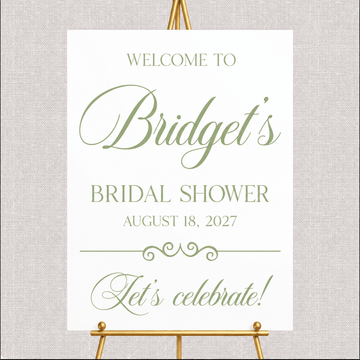 Elegant Almost Mrs Bridal Shower Welcome Sign