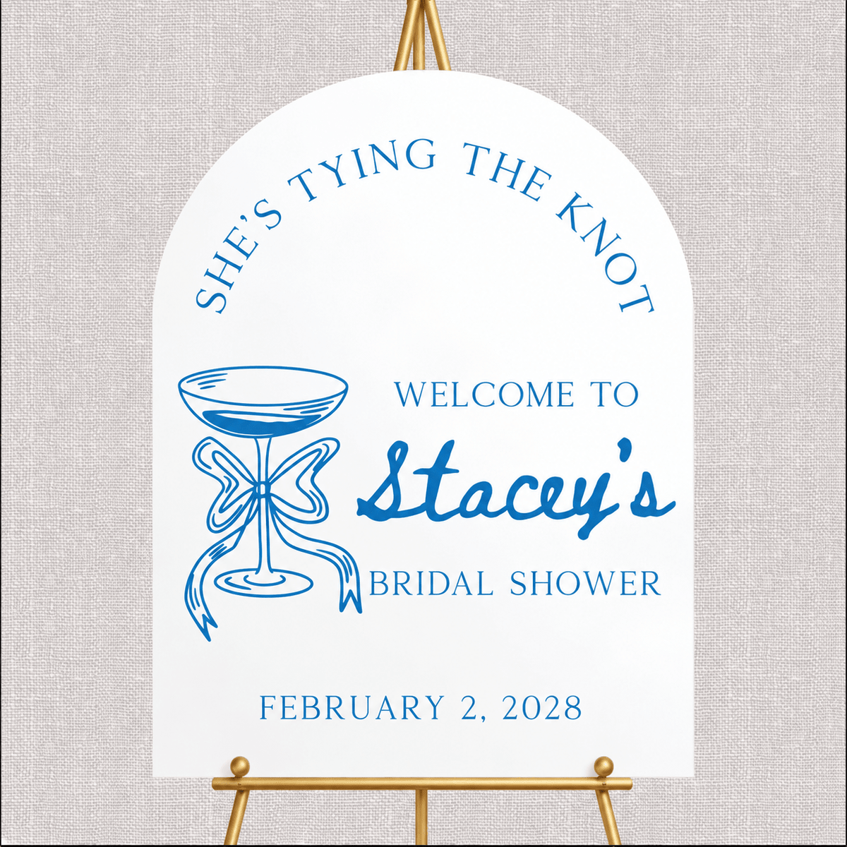 She's Tying The Knot Acrylic Bridal Shower Sign