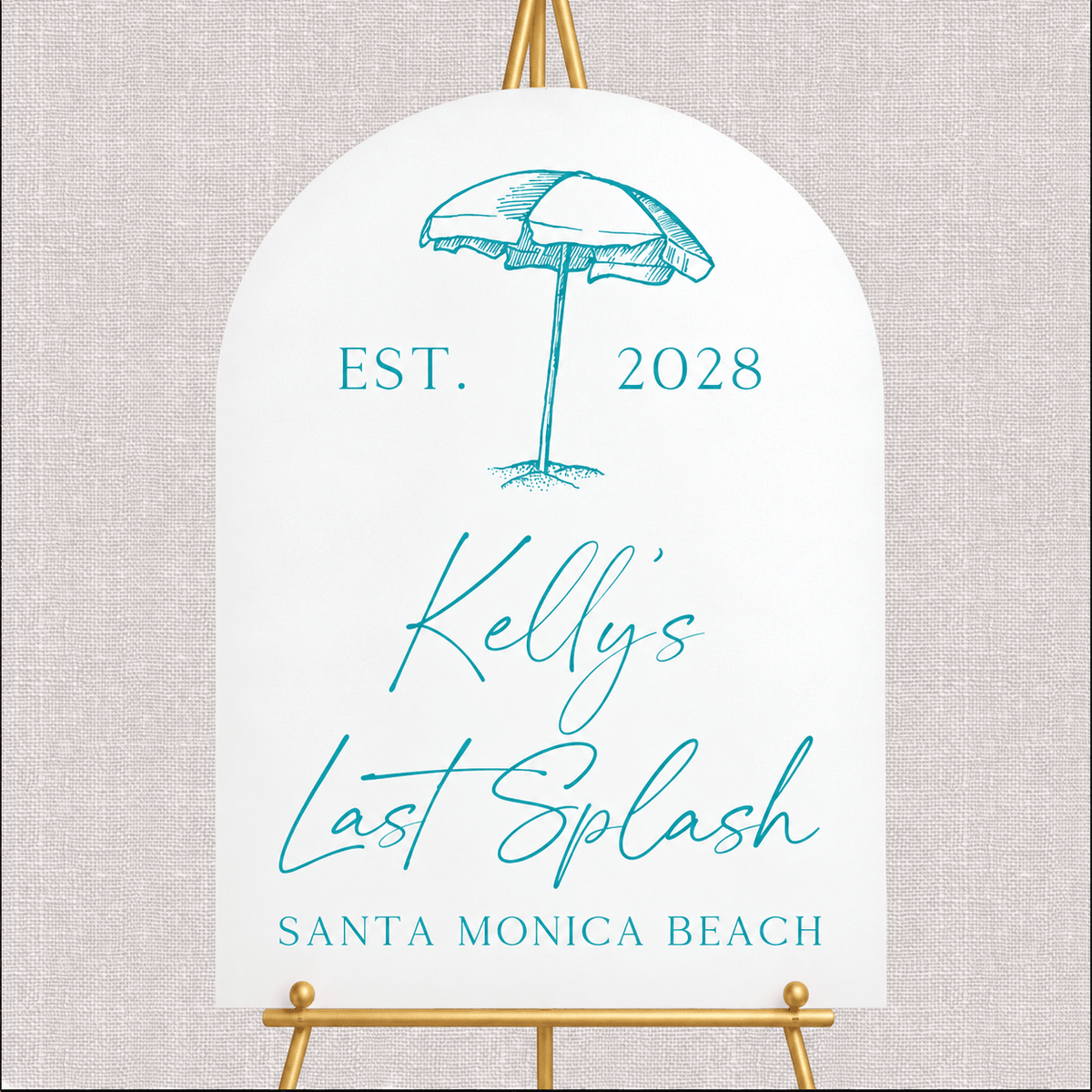Seaside Bach Acrylic Bachelorette Sign