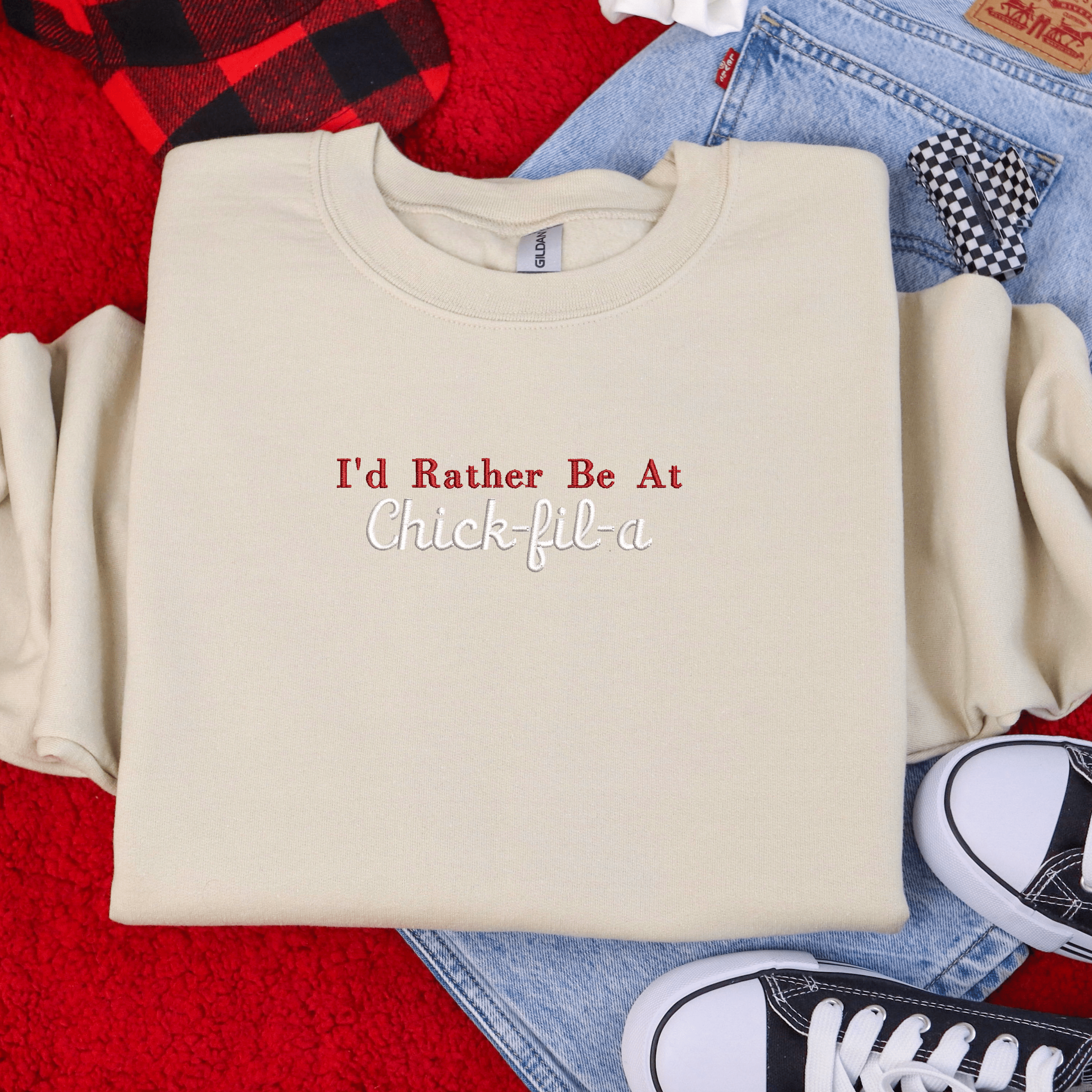 I'd Rather Be At Custom Sweatshirt - Sweatshirt - Embroidery