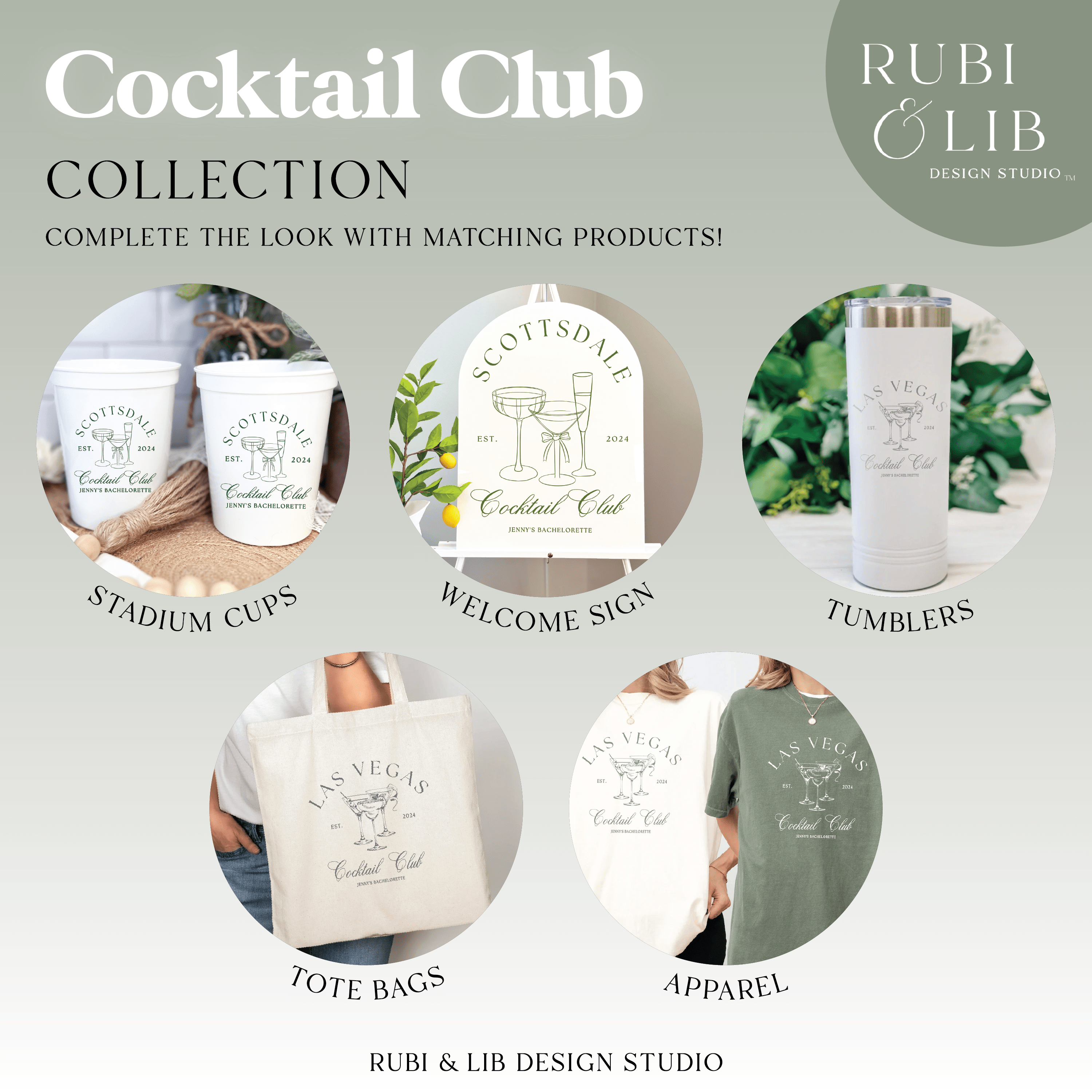 Custom Location Cocktail Club Bachelorette Stadium Cups - Cups - Stadium - Bachelorette