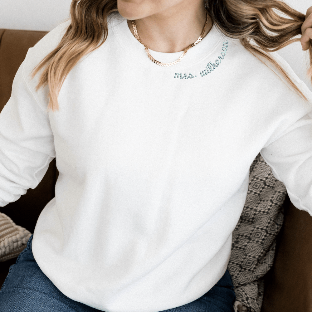 Wedding Party Custom Embroidered Sweatshirt - Sweatshirt - Embroidery