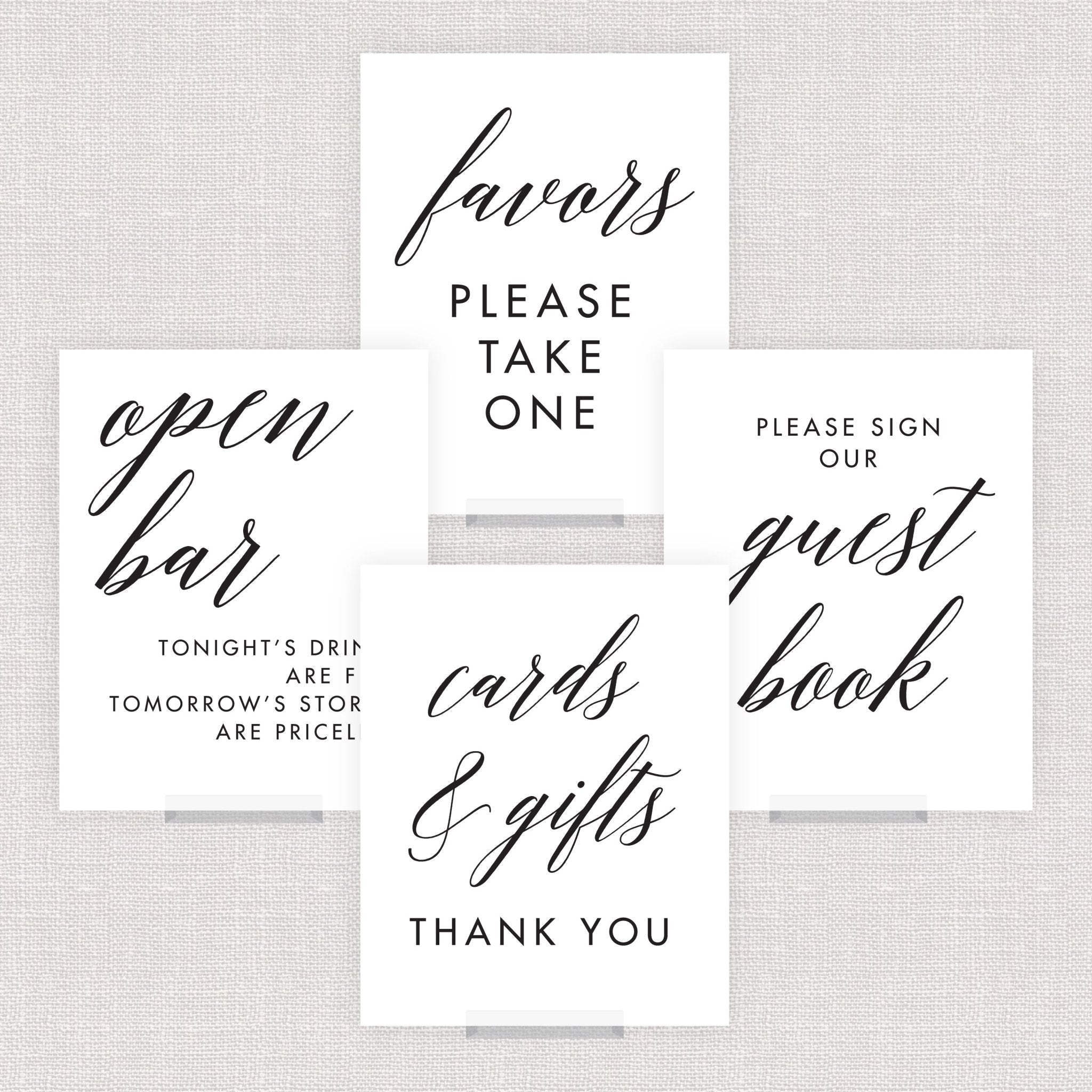 Modern Script Wedding 8x10 Sign Bundle